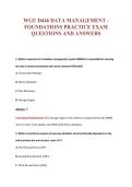 WGU D446 DATA MANAGEMENT -&NewLine;FOUNDATIONS PRACTICE EXAM&NewLine;QUESTIONS AND ANSWERS