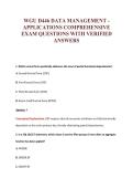 WGU D446 DATA MANAGEMENT -&NewLine;APPLICATIONS COMPREHENSIVE&NewLine;EXAM QUESTIONS WITH VERIFIED&NewLine;ANSWERS