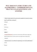 WGU D446 DATA STRUCTURES AND&NewLine;ALGORITHMS I - COMPREHENSIVE OA&NewLine;PRACTICE EXAM QUESTIONS AND&NewLine;ANSWERS