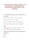 WGU D446&colon; DATA SCIENCE TOOLS AND&NewLine;TECHNIQUES - COMPREHENSIVE&NewLine;PRACTICE EXAM QUESTIONS AND&NewLine;ANSWERS