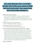 AQA GCSE BIOLOGY 8461&lowbar;1H PAPER 1 HIGHER TIER PAPER & MARK SCHEME CERTIFICATION SCRIPT 2026 QUESTIONS&period;pdf&NewLine;&NewLine;