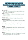 AQA GCSE BUSINESS PRACTICE EXAMINATION 2026 QUESTIONS WITH ANSWERS GRADED A&plus;