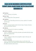 AQA GCSE BUSINESS CERTIFICATION SCRIPT 2026 QUESTIONS WITH SOLUTIONS GRADED A&plus;&period;