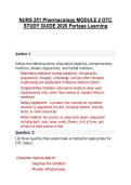 NURS 251 Pharmacology MODULE 2 OTC  STUDY GUIDE 2026 Portage Learning