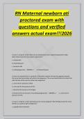 RN Maternal newborn ati&NewLine;proctored exam with&NewLine;questions and verified&NewLine;answers actual exam&excl;&excl;&excl;2026