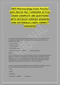 HESI Pharmacology Exam Practice&NewLine;2025 &lpar;NCLEX PN&rpar; 2 VERSIONS ACTUAL&NewLine;EXAM COMPLETE 300 QUESTIONS&NewLine;WITH DETAILED VERIFIED ANSWERS&NewLine;AND RATIONALES &lpar;100&percnt; CORRECT&NewLine;ANSWERS&rpar;