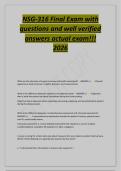 NSG-316 Final Exam with&NewLine;questions and well verified&NewLine;answers actual exam&excl;&excl;&excl;&NewLine;2026