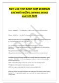 Nurs 316 Final Exam with questions&NewLine;and well verified answers actual&NewLine;exam&excl;&excl;&excl; 2026