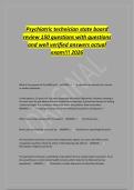 Psychiatric technician state board&NewLine;review 150 questions with questions&NewLine;and well verified answers actual&NewLine;exam&excl;&excl;&excl; 2026