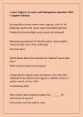 Cancer Registry Structure and Management Questions With Complete Solutions