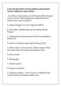 CANCER REGISTRY MANAGEMENT QUESTIONS WITH COMPLETE SOLUTIONS