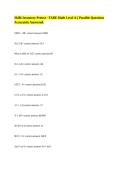 Skills Inventory Pretest - TABE Math Level A &vert;&vert; Possible Questions Accurately Answered&period;