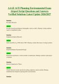 AAAE ACE Planning Environmental Exam&NewLine;Airport Script Questions and Answers&NewLine;Verified Solutions Latest Update 2026&sol;2027