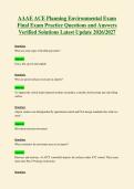 AAAE ACE Planning Environmental Exam&NewLine;Final Exam Practice Questions and Answers&NewLine;Verified Solutions Latest Update 2026&sol;2027