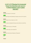 AAAE ACE Planning Environmental&NewLine;Exam Test Questions and Answers&NewLine;Verified Solutions Latest Update&NewLine;2026&sol;2027