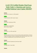AAAE CM Certified Member Final Exam&NewLine;Study Guide A&plus; Questions and Answers&NewLine;Verified Solutions Latest Update 2026&sol;2027
