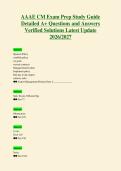 AAAE CM Exam Prep Study Guide&NewLine;Detailed A&plus; Questions and Answers&NewLine;Verified Solutions Latest Update&NewLine;2026&sol;2027