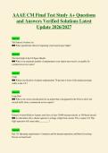 AAAE CM Final Test Study A&plus; Questions&NewLine;and Answers Verified Solutions Latest&NewLine;Update 2026&sol;2027