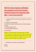 NICET Fire Alarm Systems Certification Exam Questions and Verified Answers with Detailed Rationales &lpar;2026 Study Guide&rpar; &vert; Complete Practice Q&A &vert; Instant PDF Download