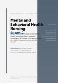 NUR2459 EXAM 2 2026&sol;2027 &vert; Mental & Behavioral Health Nursing Rasmussen &vert; Verified Q&A with Rationales &vert; Pass Guaranteed - A&plus; Graded&NewLine;&NewLine;