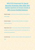 WGU D755 Assessment for Special Education Vocabulary &lpar;New 2026&sol; 2027 Update&rpar; Questions & Answers &lbrace;Grade A&rcub; 100&percnt; Correct &lpar;Verified Solutions&rpar;