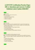 AANP FNP Certification Practice Paper&NewLine;100 A&plus; Questions and Answers Verified&NewLine;Solutions Latest Update 2026&sol;2027