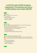AANP FNP Family NURSE Practitioner&NewLine;Comprehensive Test Questions and Answers&NewLine;Verified Solutions Latest Update 2026&sol;2027