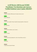 AANP Review 100 Percent NURSE&NewLine;Practitioner Test Questions and Answers&NewLine;Verified Solutions Latest Update 2026&sol;2027