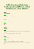AANP Review Expert Study Guide&NewLine;Detailed Questions and Answers Verified&NewLine;Solutions Latest Update 2026&sol;2027