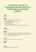 AANP Review Coverage Test&NewLine;Comprehensive Questions and Answers&NewLine;Verified Solutions Latest Update&NewLine;2026&sol;2027