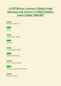 AANP Review Accuracy Clinical Script&NewLine;Questions and Answers Verified Solutions&NewLine;Latest Update 2026&sol;2027