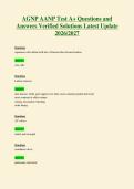 AGNP AANP Test A&plus; Questions and&NewLine;Answers Verified Solutions Latest Update&NewLine;2026&sol;2027
