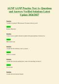 AGNP AANP Practice Test A&plus; Questions&NewLine;and Answers Verified Solutions Latest&NewLine;Update 2026&sol;2027