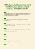 ANCC Agacnp Certification Exam Tested&NewLine;A&plus; Questions and Answers Verified&NewLine;Solutions Latest Update 2026&sol;2027