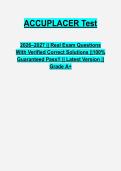 ACCUPLACER Mock Exam Questions & Answers PDF &vert; Complete College Entrance Review &vert; Latest 2026&ndash;2027
