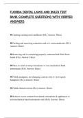 FLORIDA DENTAL LAWS AND RULES TEST&NewLine;BANK COMPLETE QUESTIONS WITH VERIFIED&NewLine;ANSWERS