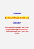 ETS SLP Praxis Forms 1&ndash;3 Practice Test PDF &vert; Speech-Language Pathology Questions & Answers &vert; Updated 2026&ndash;2027
