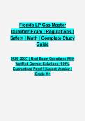 Florida LP Gas Master Qualifier Exam Questions & Answers PDF &vert; Regulations&comma; Safety & Math Complete Practice Test &vert; Latest 2026&ndash;2027