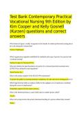 Test Bank Contemporary Practical Vocational Nursing 9th Edition by Kim Cooper and Kelly Gosnell &lpar;Kurzen&rpar; questions and correct answers 
