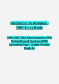 WGU D491 Introduction to Analytics Questions & Verified Answers PDF &vert; Comprehensive Objective Assessment Prep &vert; 2026&ndash;2027