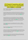 CFE-Financial Transactions and Fraud &NewLine;Schemes Exam ACTUAL QUESTIONS &NewLine;AND CORRECT ANSWERS