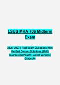 LSUS MHA 706 Healthcare Finance Midterm Questions & Answers PDF &vert; Complete Practice Test &vert; Latest 2026&ndash;2027