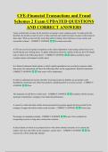 CFE-Financial Transactions and Fraud &NewLine;Schemes 2 Exam UPDATED QUESTIONS &NewLine;AND CORRECT ANSWERS