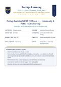 NURS 231 Exam 1 Community & Public Health Nursing &lpar;LATEST EDITION&rpar; &vert; Complete Study Guide with Verified Q&A and Detailed Rationales &vert; A&plus; Graded &vert; Portage Learning