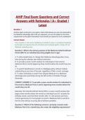 AHIP Final Exam Questions and Correct &NewLine;Answers with Rationales &vert; A&plus; Graded &vert; &NewLine;Latest