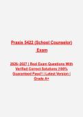 Praxis School Counselor &lpar;5422&rpar; Questions & Answers PDF &vert; Complete Teacher Certification Practice Test &vert; Latest 2026&ndash;2027