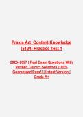 Praxis Art  Content Knowledge &lpar;5134&rpar; Practice Test 1 Mock Exam Questions & Answers PDF &vert; Complete Certification Review &vert; Latest 2026&ndash;2027