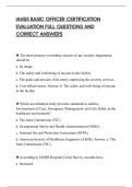 IAHSS BASIC OFFICER CERTIFICATION&NewLine;EVALUATION FULL QUESTIONS AND&NewLine;CORRECT ANSWERS