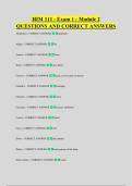 HIM 111 - Exam 1 - Module 2 &NewLine;QUESTIONS AND CORRECT ANSWERS