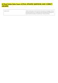 AZ Real Estate State Exam ACTUAL UPDATED QUESTIONS AND CORRECT &NewLine;ANSWERS 